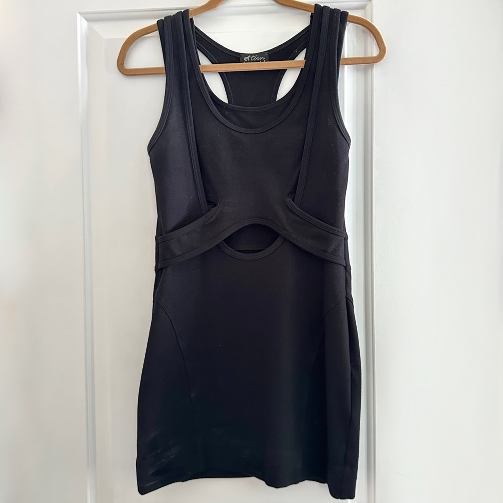 Torn by Ronny Kobo Black Fitted Cutout Mini Dress